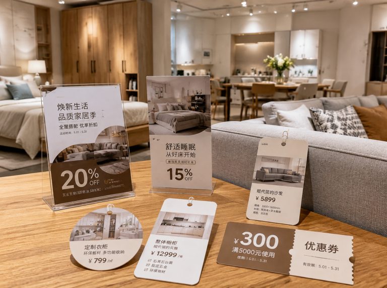 柯城区家具门店单页海报与吊牌
